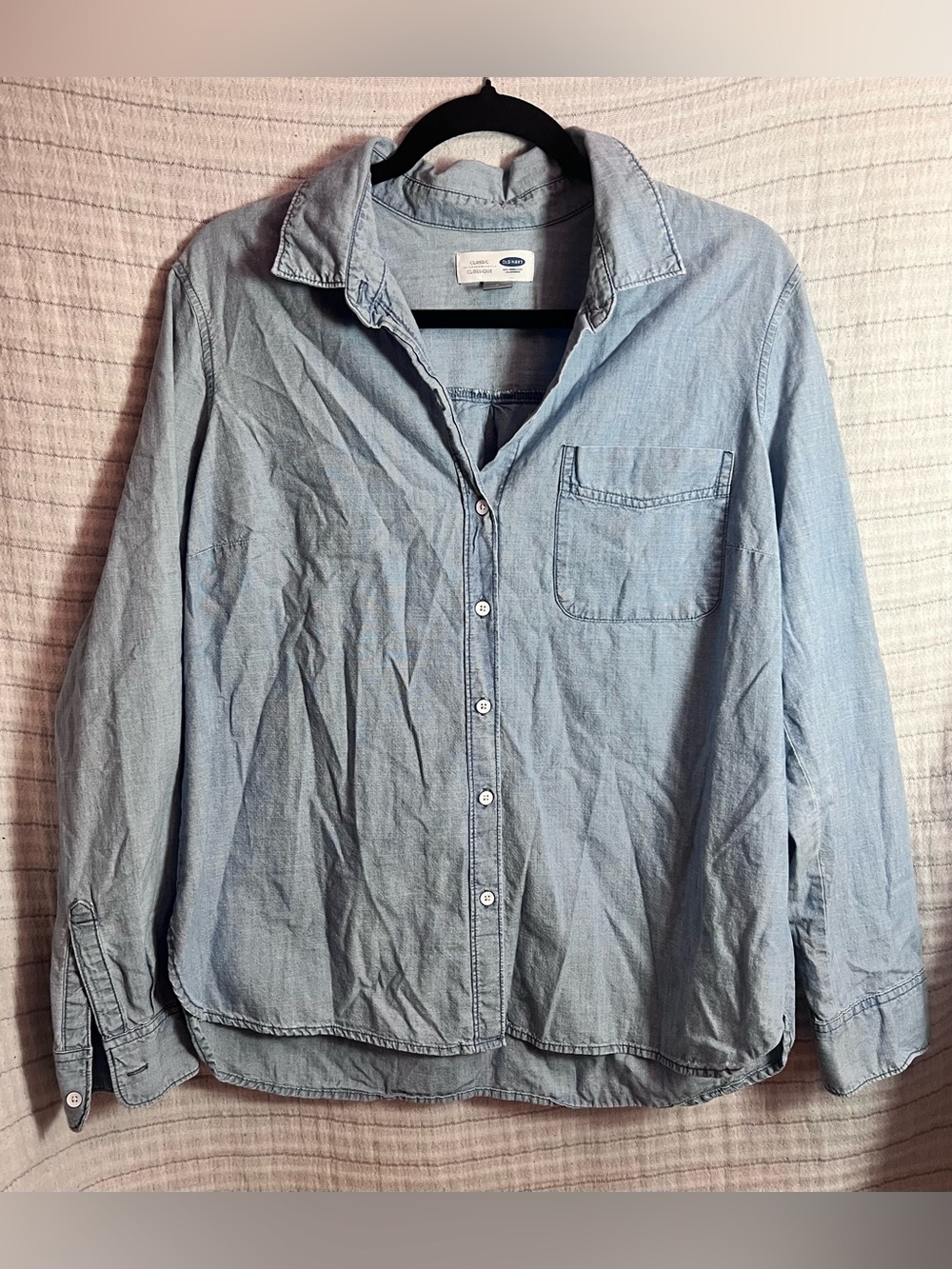 Old Navy Light Blue Women's Classic Denim Button-Down Shirt
